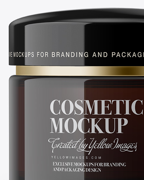 Dark Amber Cosmetic Jar Mockup Dark Amber Cosmetic Jar Mockup
