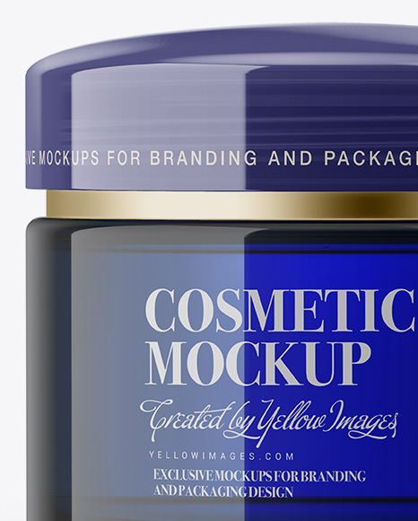 Blue Cosmetic Jar Mockup Blue Cosmetic Jar Mockup