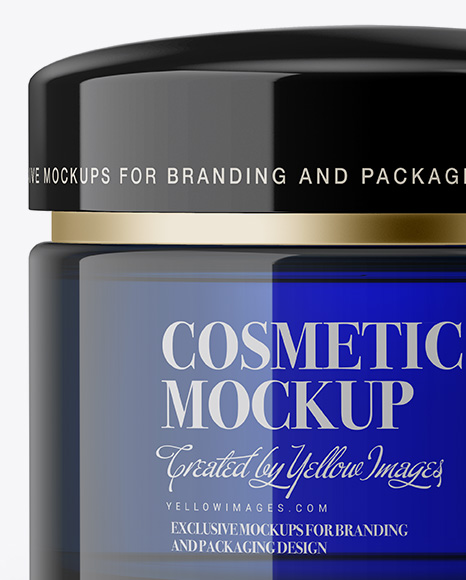 Blue Cosmetic Jar Mockup Blue Cosmetic Jar Mockup