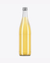Clear Glass Yellow Drink Bottle Mockup