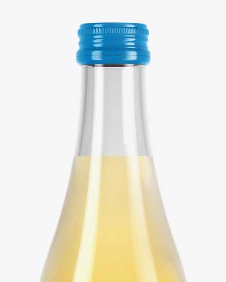 Clear Glass Yellow Drink Bottle Mockup