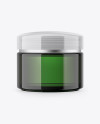 Green Cosmetic Jar Mockup