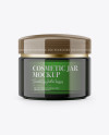 Green Cosmetic Jar Mockup