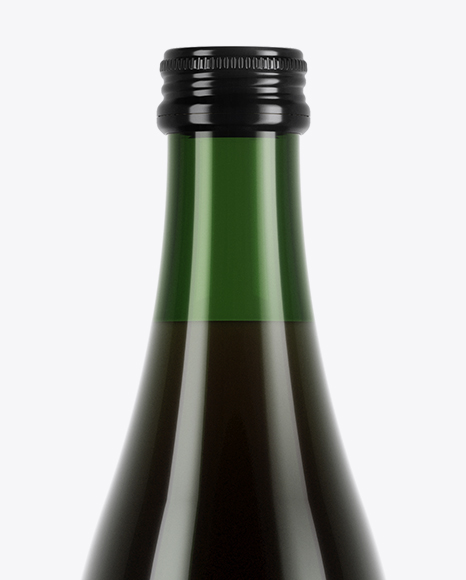 Green Glass Bottle With Dark Drink Mockup