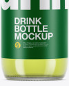 Clear Glass Bottle With Lime Drink Mockup