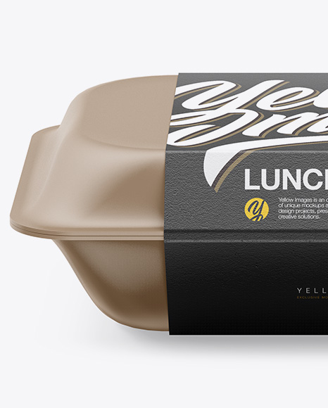 Lunch Box Mockup - Front View (High-Angle Shot)