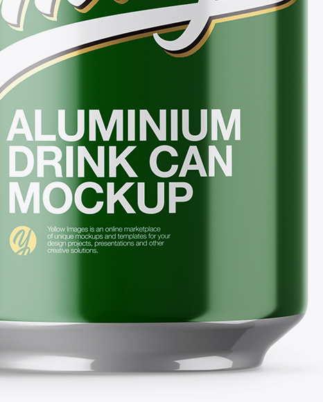 Pack with 4 Glossy Aluminium Cans with Plastic Holder Mockup