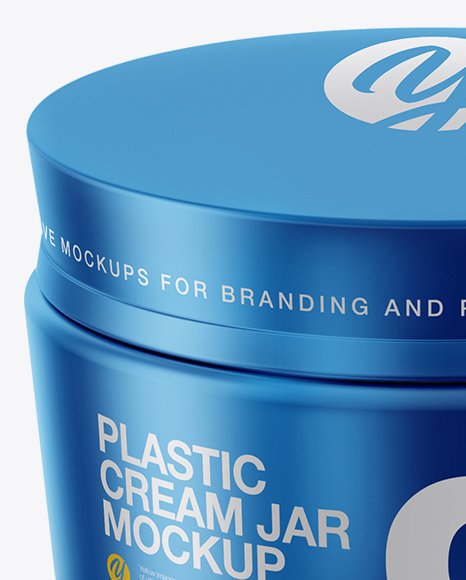 50ml Matte Metallic Cream Jar Mockup (High-Angle Shot)