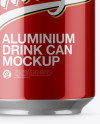 Pack with 4 Metallic Aluminium Cans with Plastic Holder Mockup