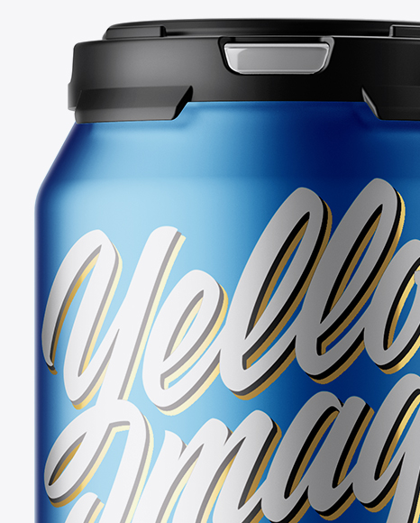 Pack with 4 Matte Metallic Aluminium Cans with Plastic Holder Mockup