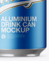 Pack with 4 Matte Metallic Aluminium Cans with Plastic Holder Mockup