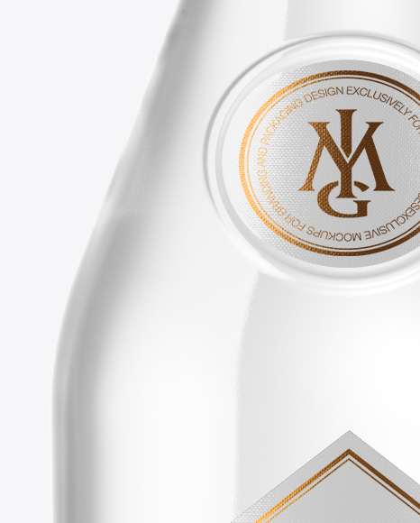 Vodka Bottle with Wooden Cap Mockup