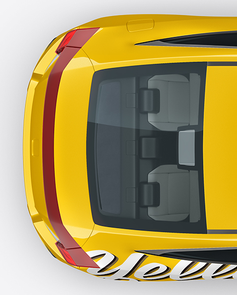Compact Coupe Car Mockup - Top View