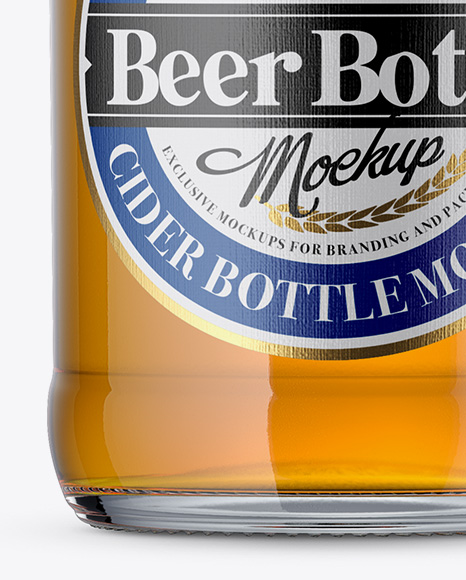 Clear Glass Beer Bottle Mockup