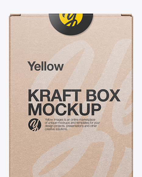 Kraft Box with Pasta Mockup - Front View