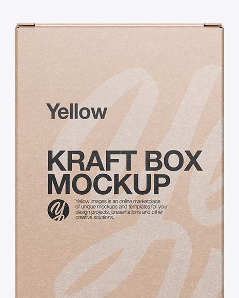 Kraft Box with Pasta Mockup - Front View