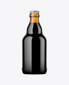 Amber Bottle With Dark Beer Mockup