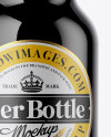 Amber Bottle With Dark Beer Mockup