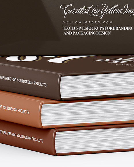 Glossy Covered Books Mockup