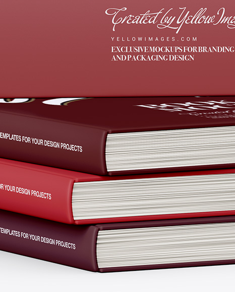 Matte Covered Books Mockup - Free Download Images High Quality PNG, JPG