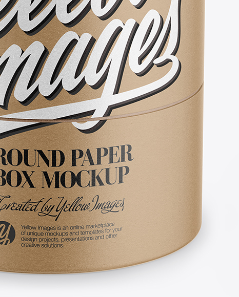 Kraft Round Paper Box Mockup - Front View (High-Angle Shot)