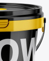 Glossy Plastic Bucket Mockup - High-Angle Shot