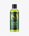 Clear PET Bottle With Green Liquid Mockup Clear PET Bottle With Green Liquid Mockup