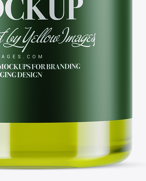 Clear PET Bottle With Green Liquid Mockup Clear PET Bottle With Green Liquid Mockup