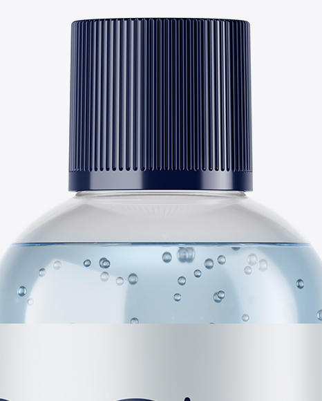 Clear PET Bottle With Blue Gel Mockup