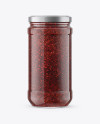 Glass Jar with Raspberry Jam Mockup