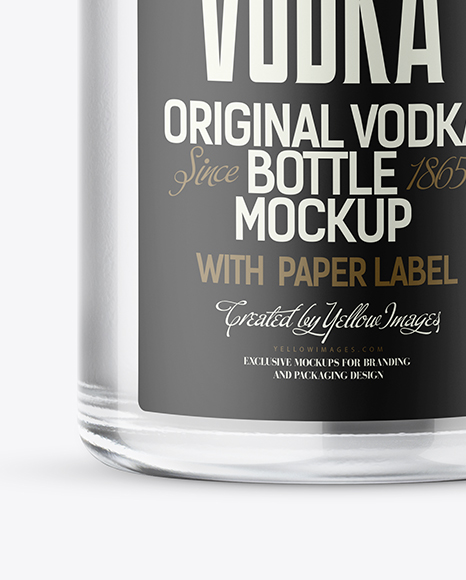 Clear Glass Vodka Bottle Mockup