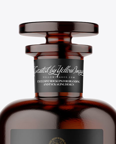Amber Glass Bottle Mockup