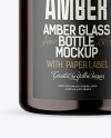 Amber Glass Bottle Mockup