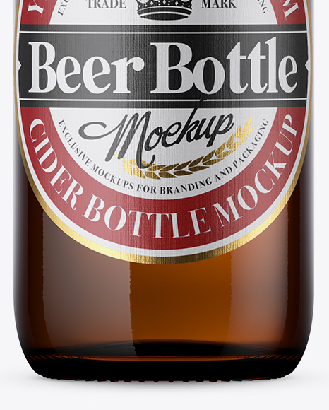 Amber Beer Bottle Mockup