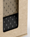 Kraft Paper Box With Socks Mockup - Half Side View (High-Angle Shot)