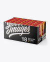 18 Packs Box Mockup - Half Side View