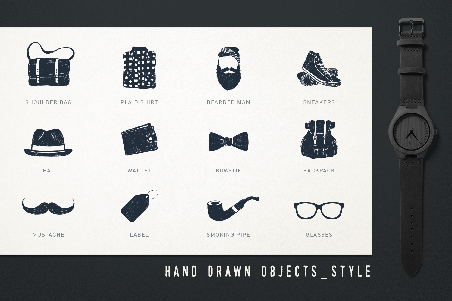 Mr.Hipster. 37 Hand Drawn Objects