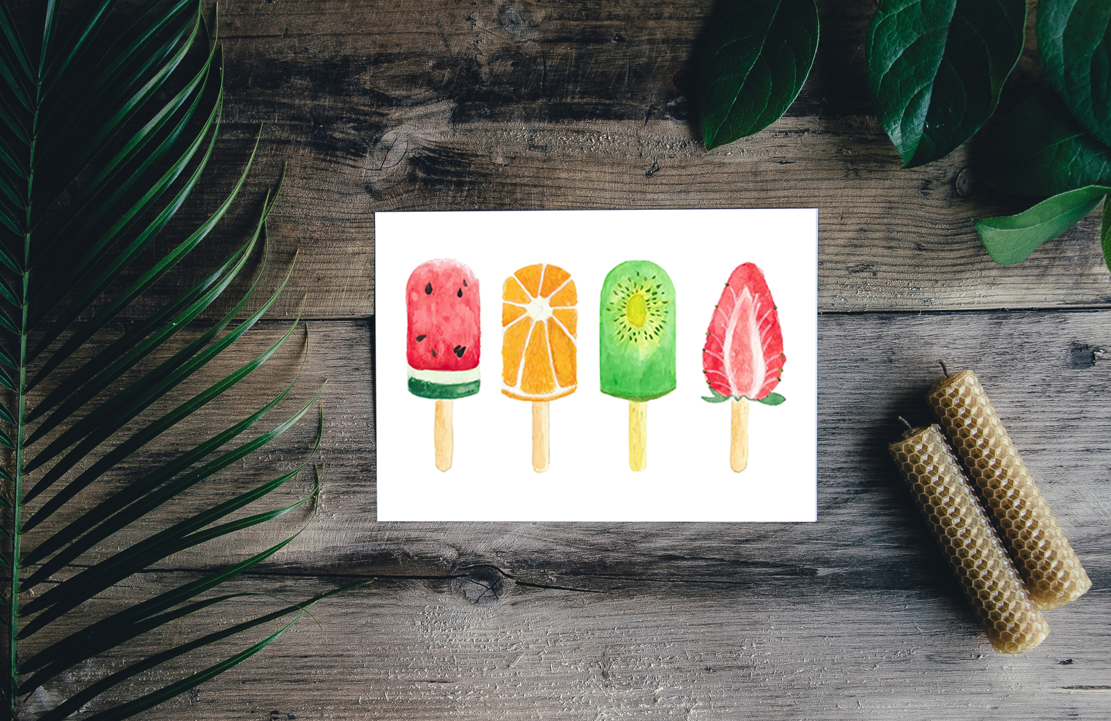 Ice cream - watercolor and lettering set Ice cream - watercolor and lettering set