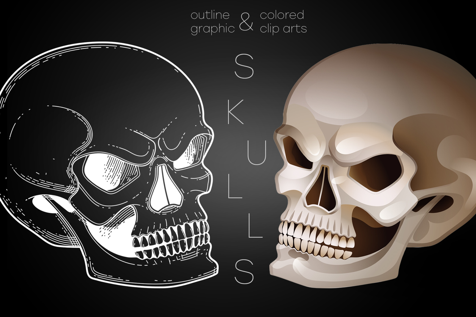 Vector Crowned Skull