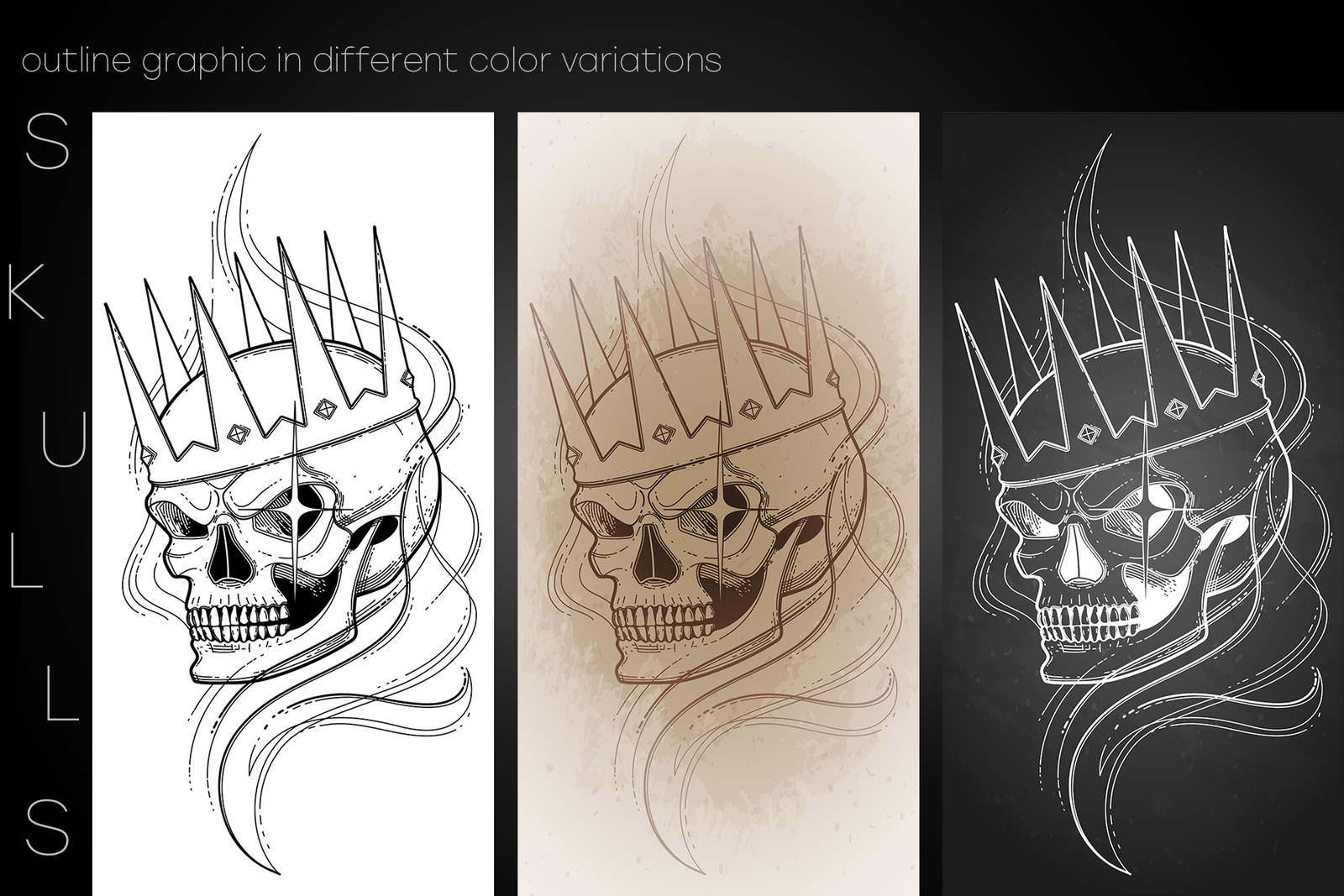 Vector Crowned Skull Vector Crowned Skull