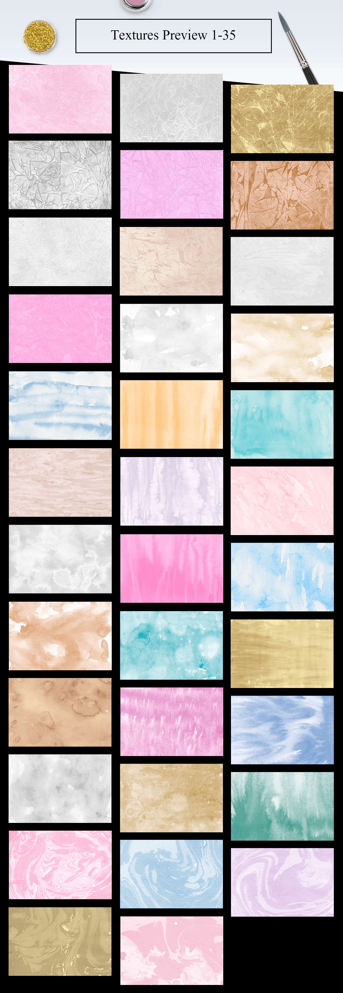 70 Watercolor, Gold, Marble Textures 70 Watercolor, Gold, Marble Textures