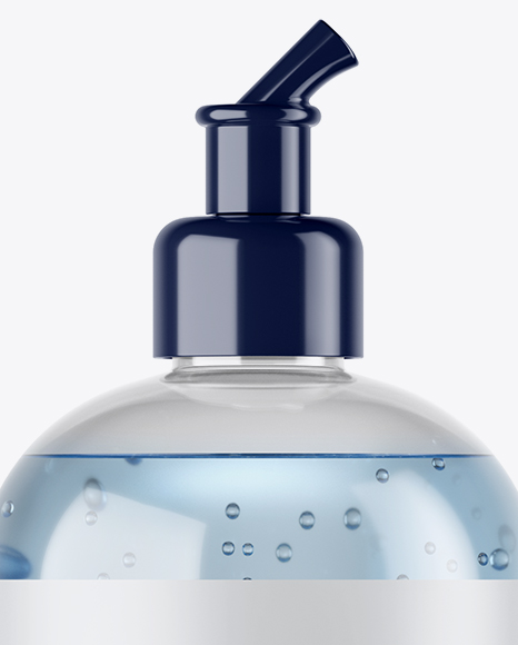 Clear PET Bottle With Blue Gel Mockup