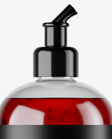 Clear PET Bottle With Red Gel Mockup Clear PET Bottle With Red Gel Mockup