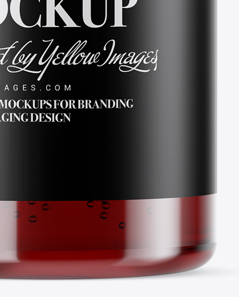 Clear PET Bottle With Red Gel Mockup Clear PET Bottle With Red Gel Mockup
