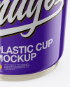 Glossy Plastic Cup Mockup - High-Angle Shot