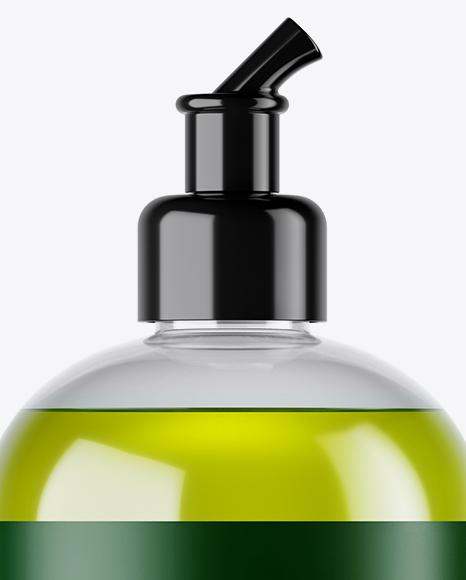Clear PET Bottle With Green Liquid Mockup Clear PET Bottle With Green Liquid Mockup