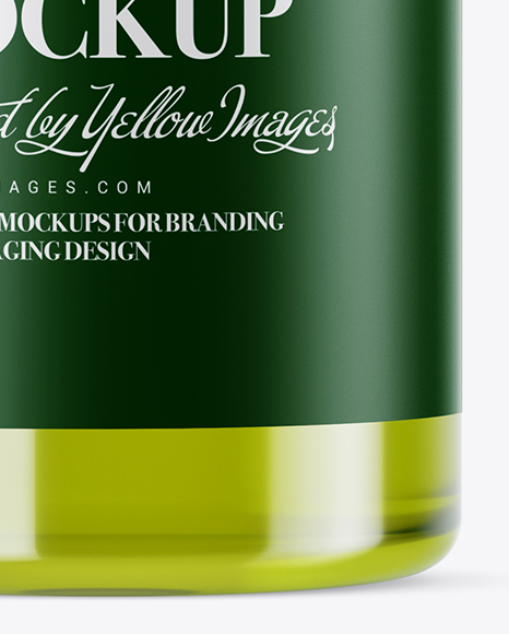 Clear PET Bottle With Green Liquid Mockup Clear PET Bottle With Green Liquid Mockup