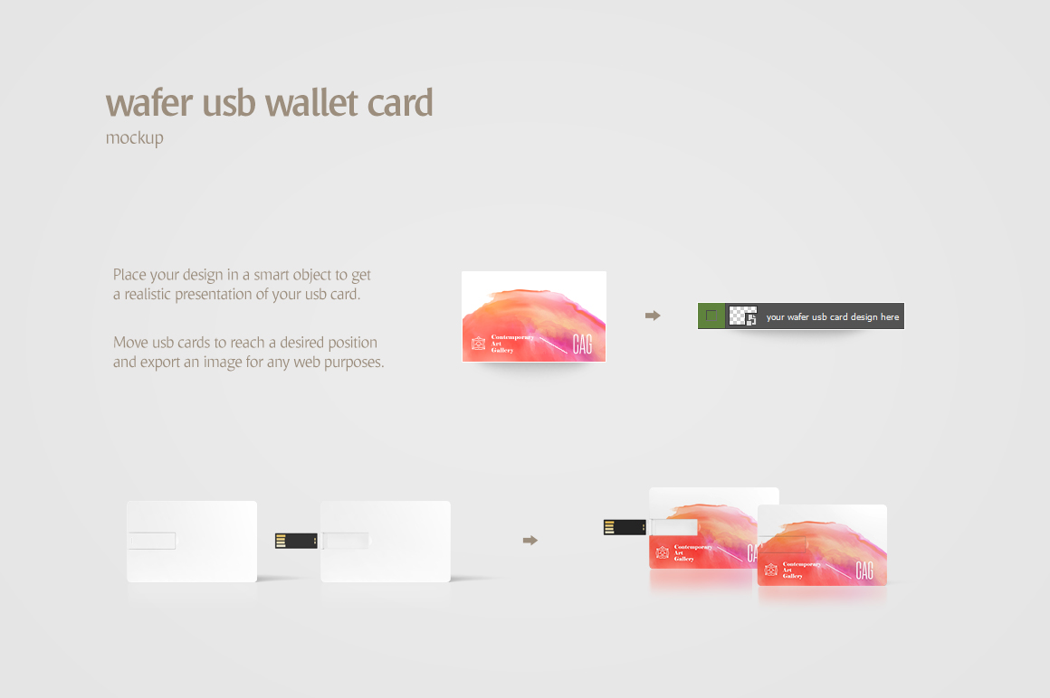 Wafer USB Wallet Card Mockup