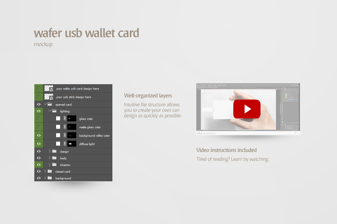 Wafer USB Wallet Card Mockup