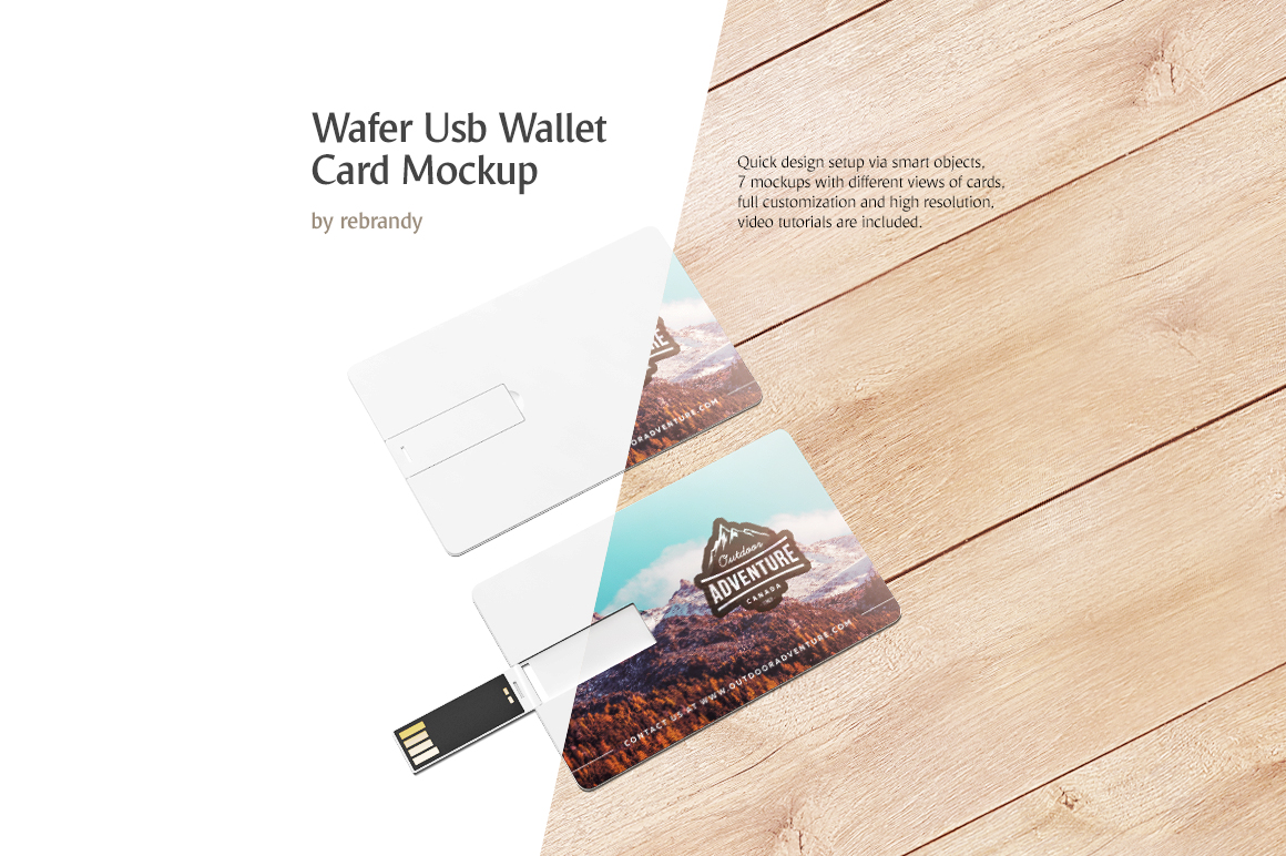 Wafer USB Wallet Card Mockup